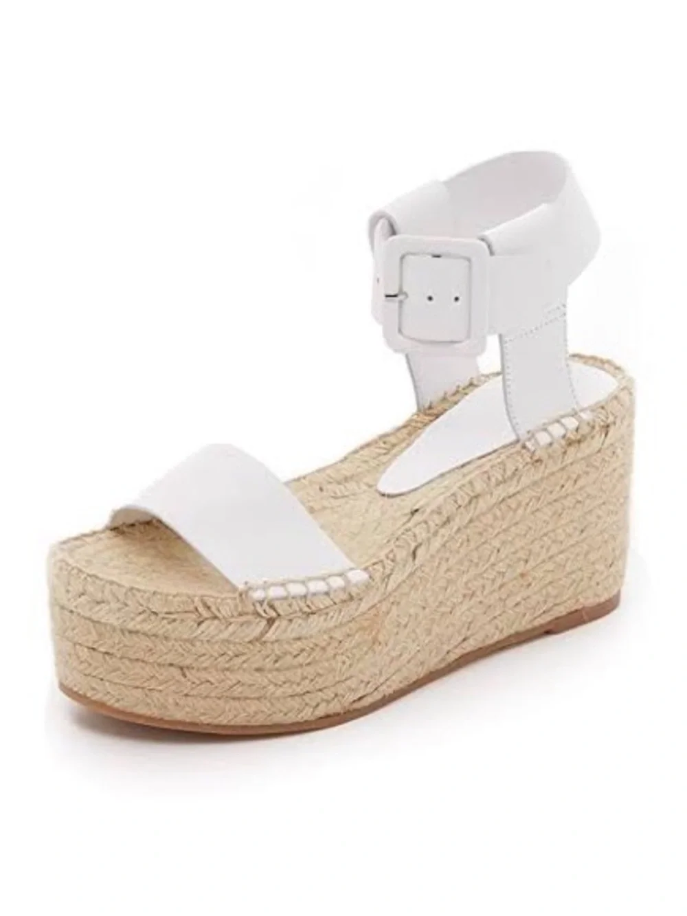 Vince White Espadrille Platform Sandals Size 7